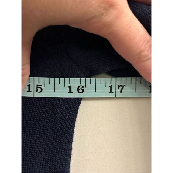 Lilly Pulitzer Delvin Navy blue 100% merino wool sweater dress sz S with gold - Picture 7 of 10